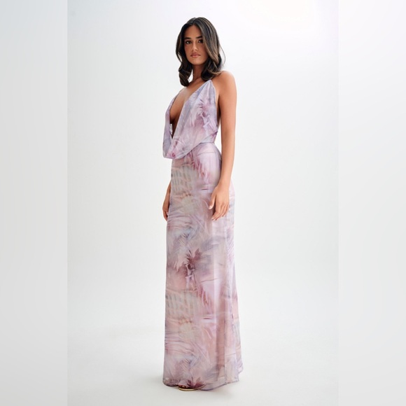 chinese dress ladies Verlaine Pink Satin Maxi Dress - US 2 main image 0